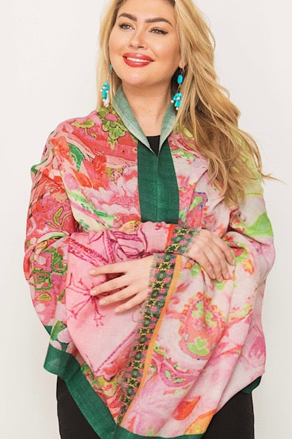 Cashmere Wool Printed Shawl.