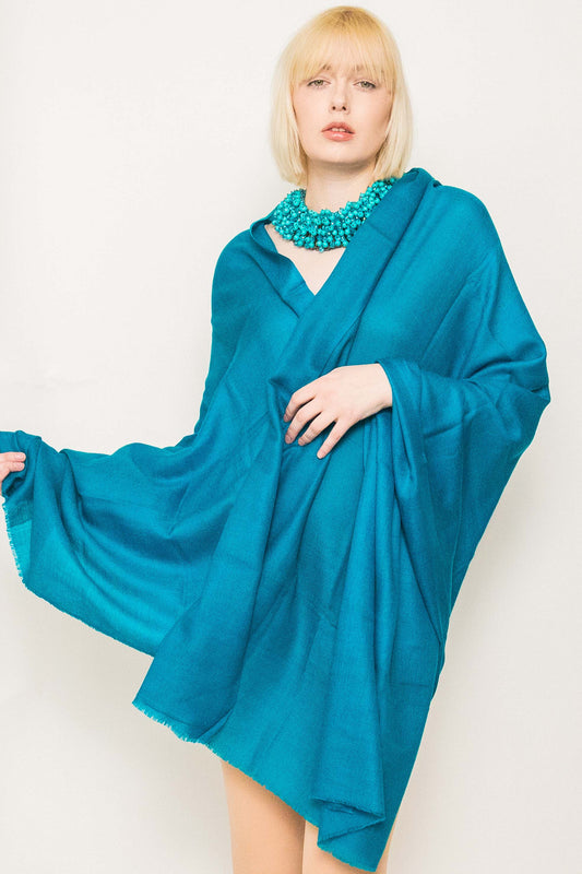 Featherweight cashmere shawl with ethereal drape and premium softness