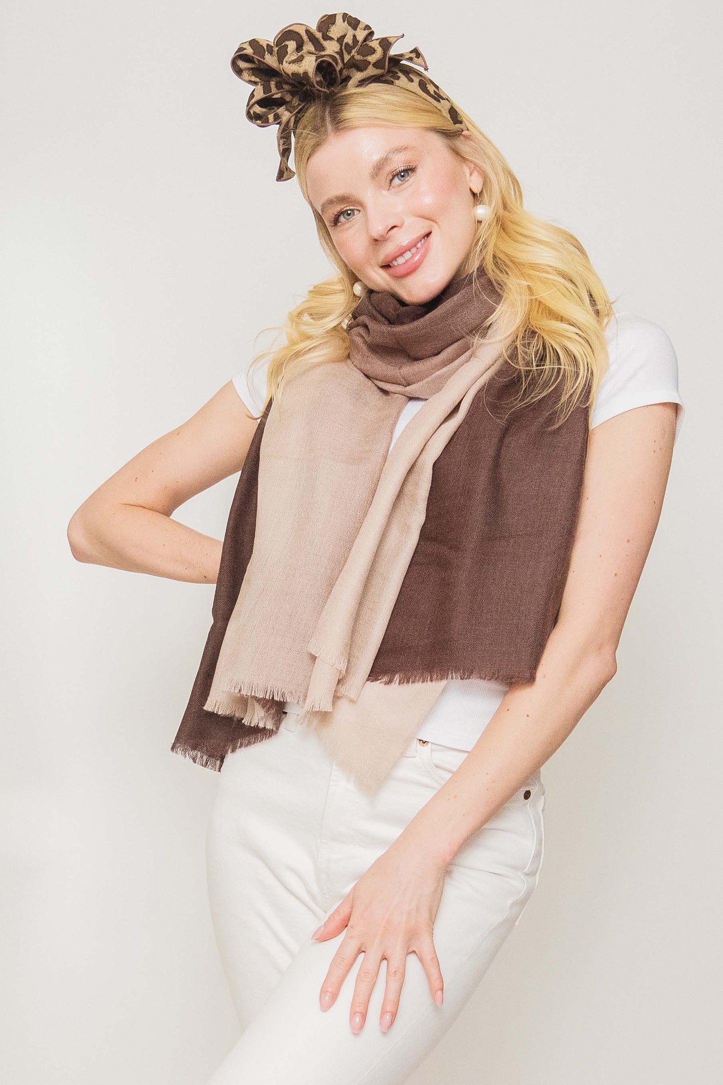 Luxury Light Cashmere Two Tone Shawl.
