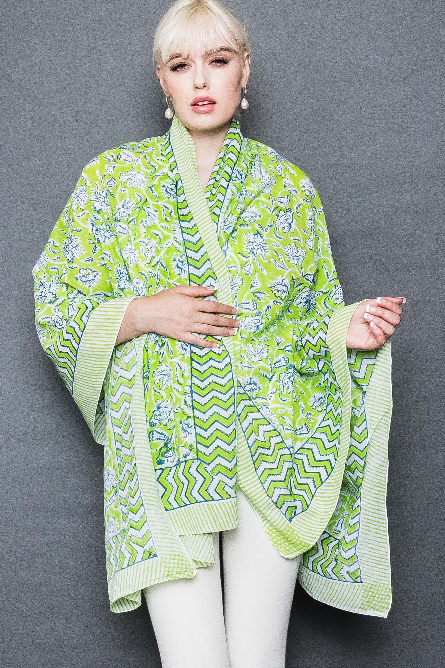 Hand Block Print Cotton Scarves.