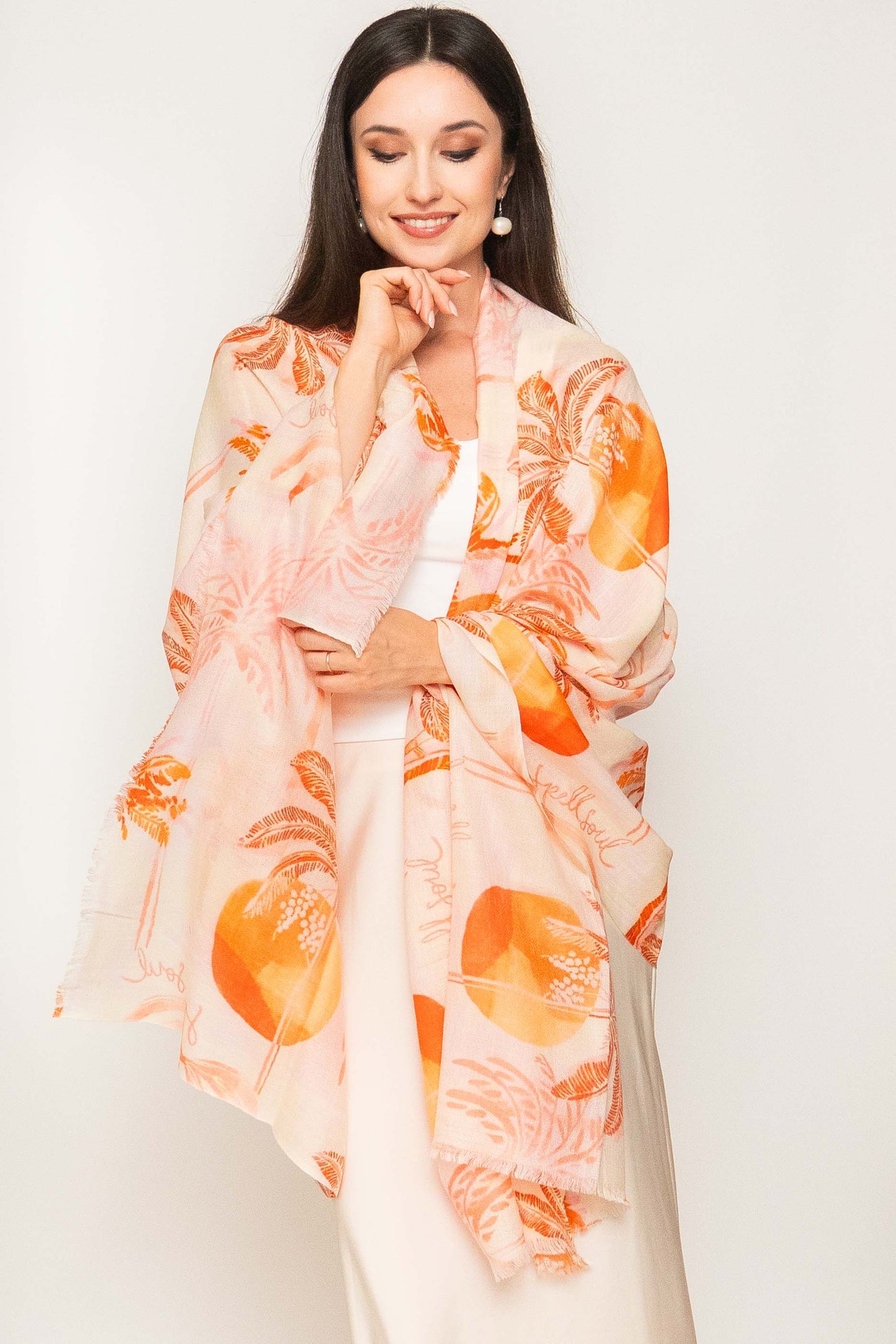 Luxury Light Cashmere Printed Shawl.