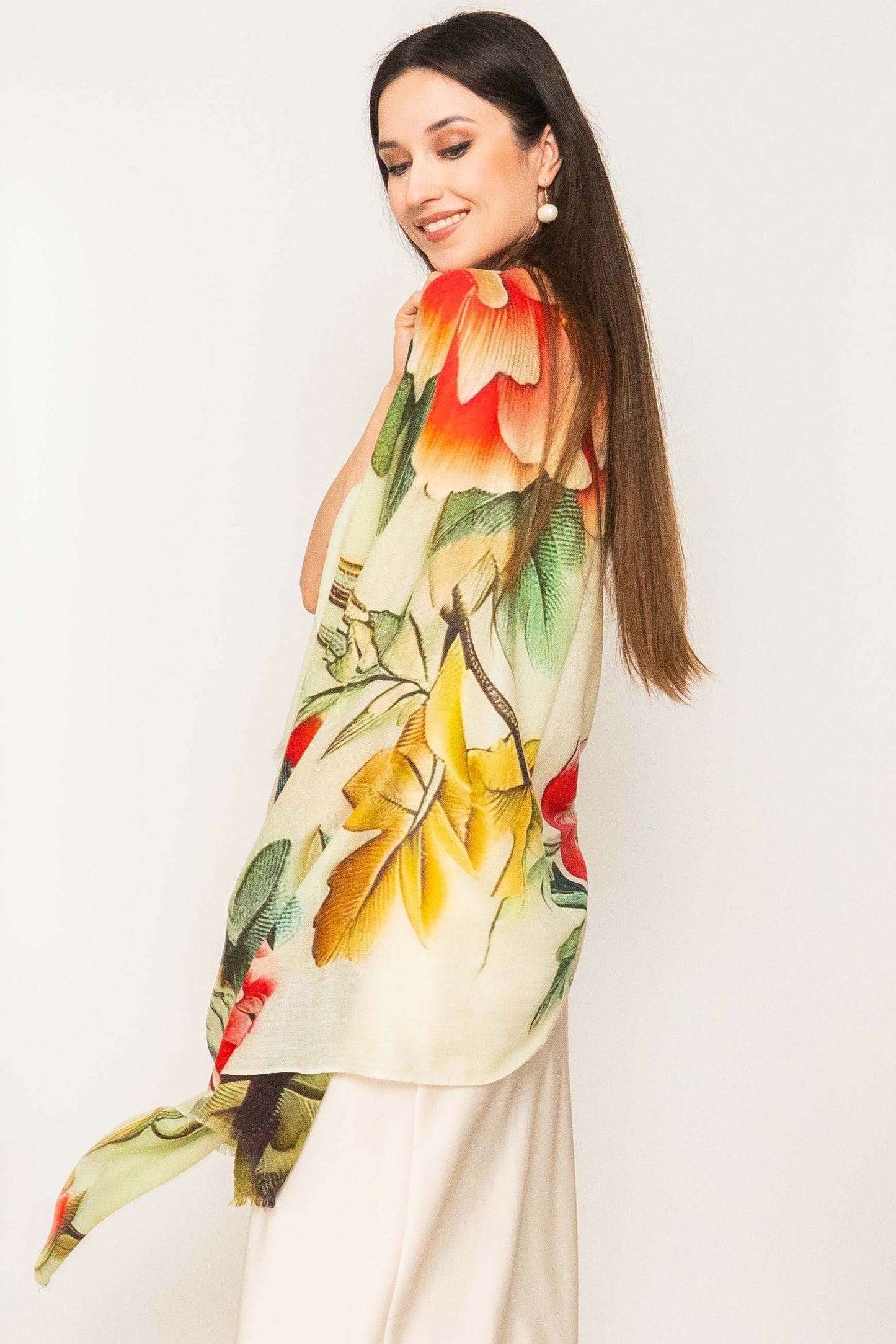 Luxury Light Cashmere Printed Shawl.