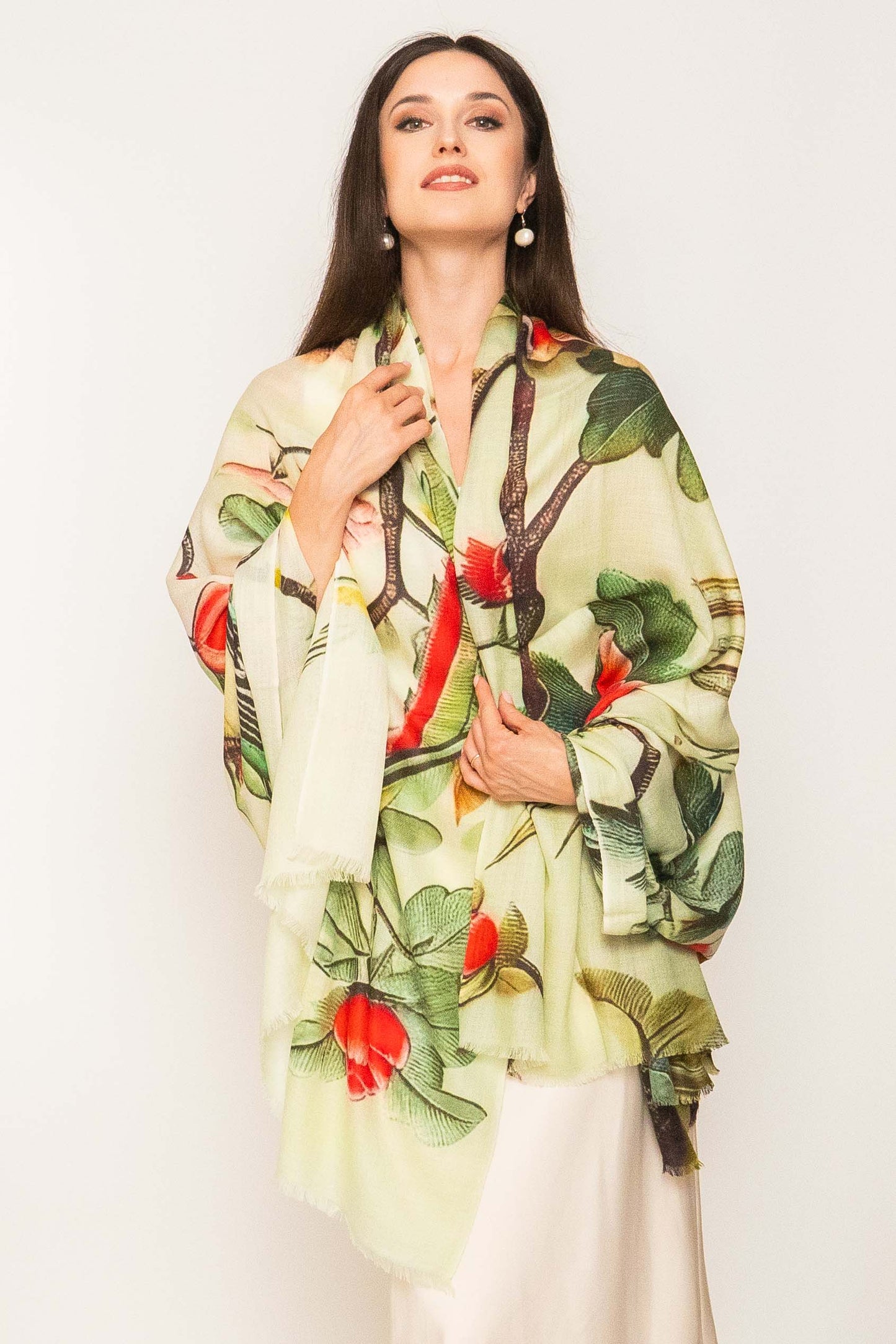 Luxury Light Cashmere Printed Shawl.