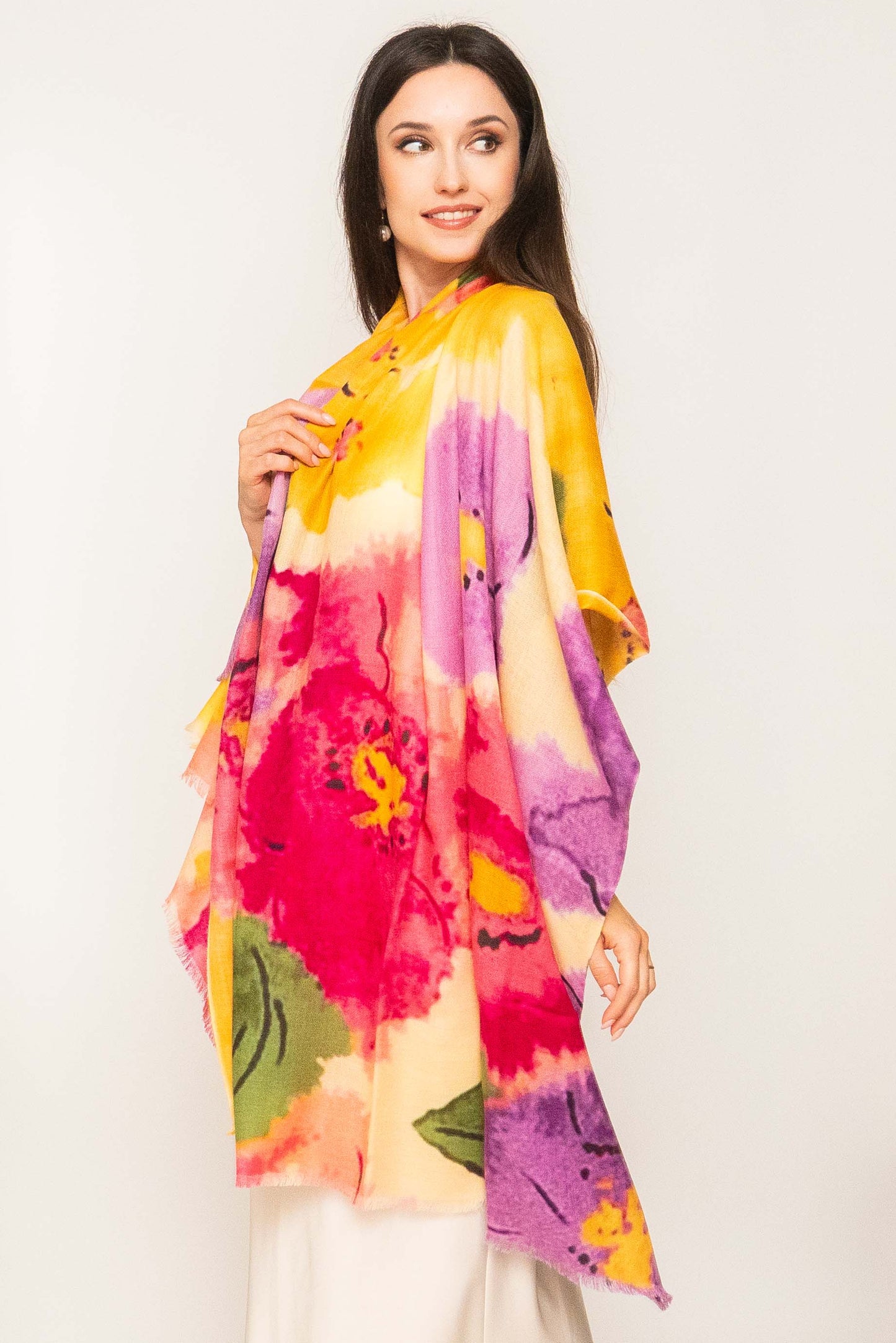 Luxury Light Cashmere Printed Shawl.