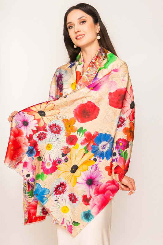 Light Printed Silk Scarves