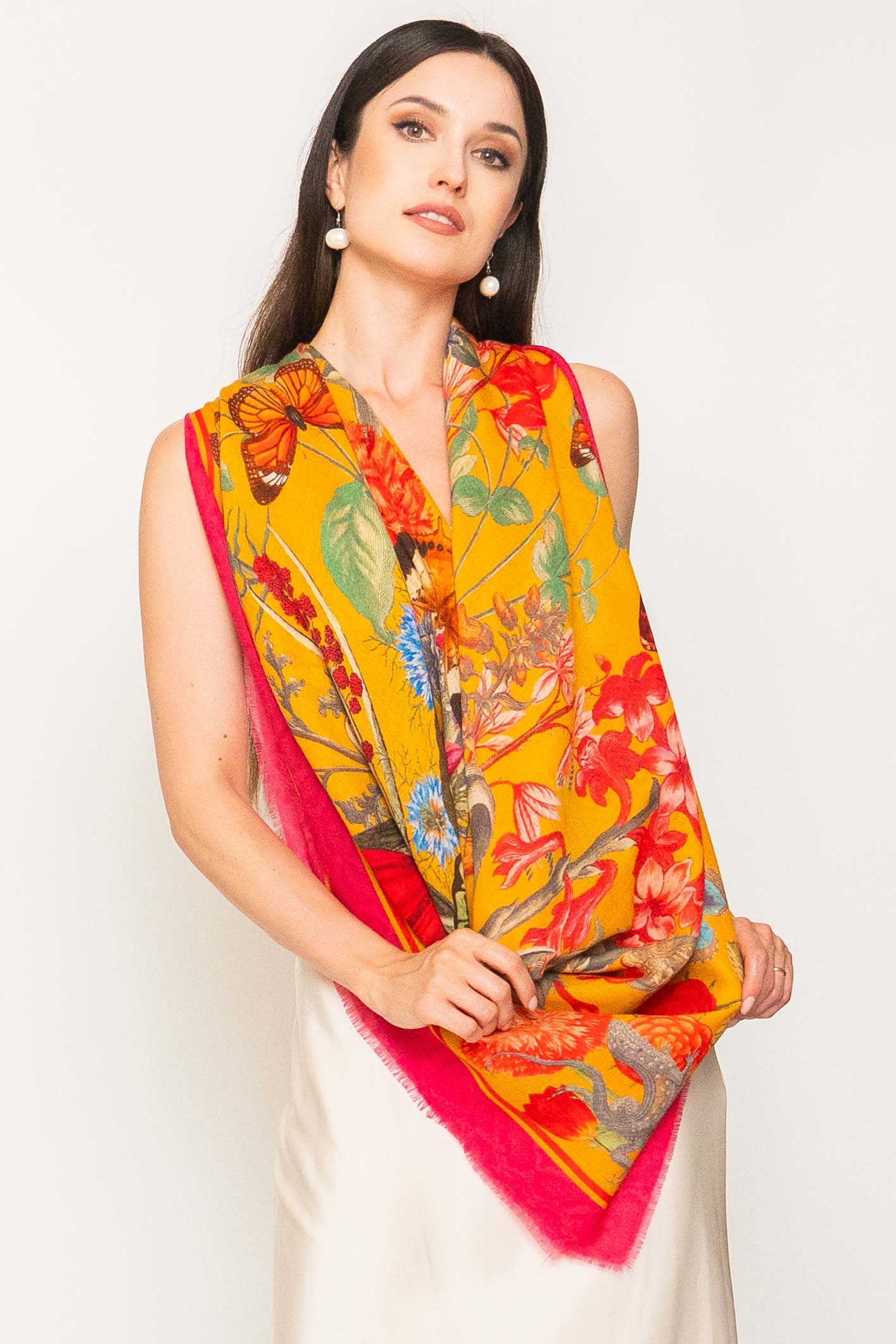Square Printed  Summer Wool Shawl.