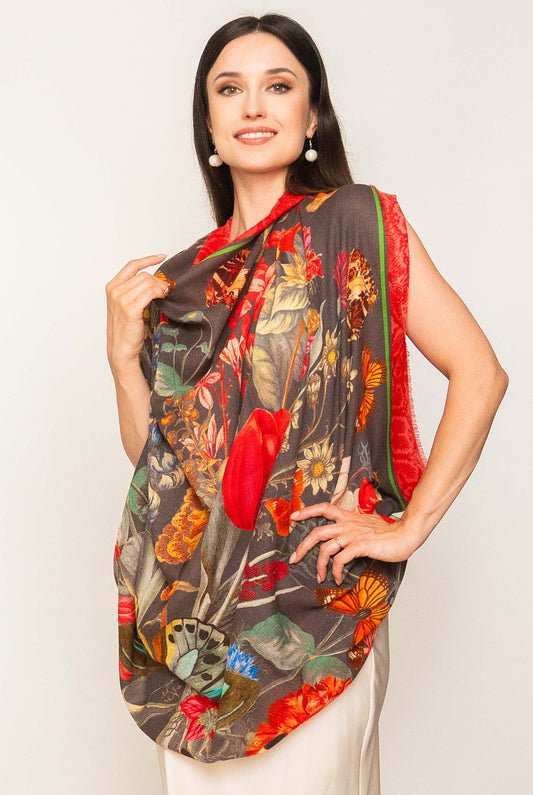 Square Printed  Wool Shawl.
