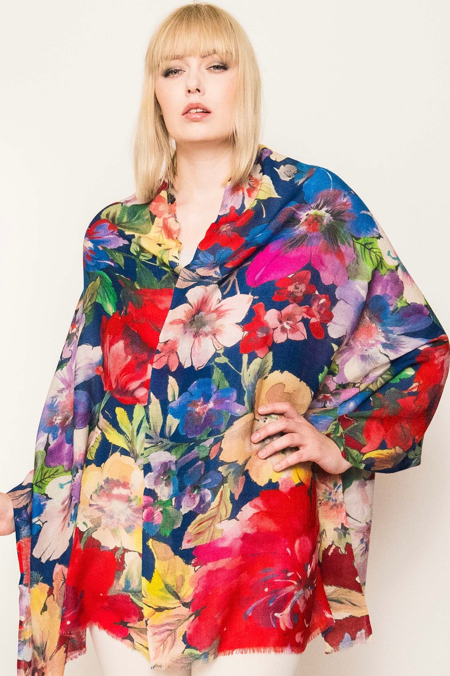 Wool & Silk Printed Scarf.        April Sale 25% Off ....At Checkout Use Code April25