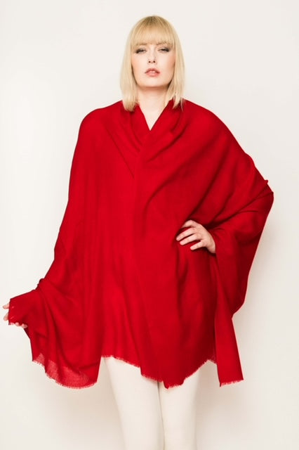 A light weight red shawl