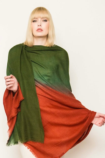 Luxury Light Cashmere Two Tone Shawl.