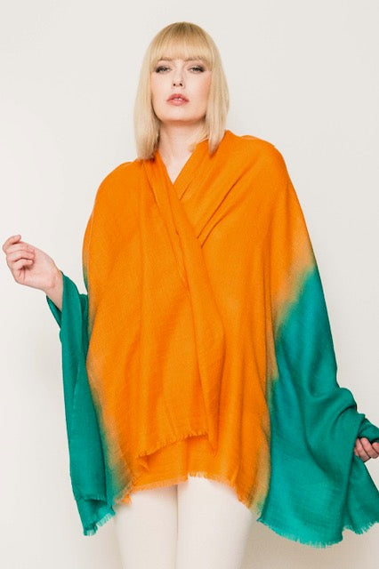 Luxury Light Cashmere Two Tone Shawl.