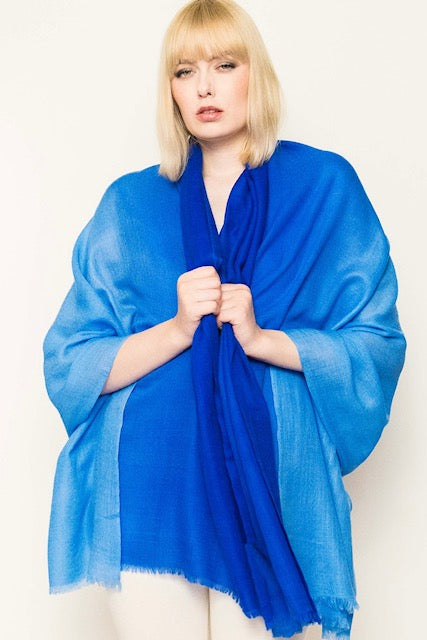 Luxury Light Cashmere Two Tone Shawl.