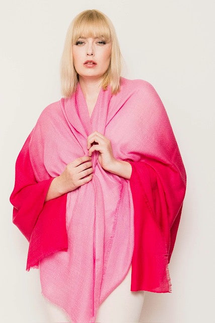 Luxury Light Cashmere Two Tone Shawl.
