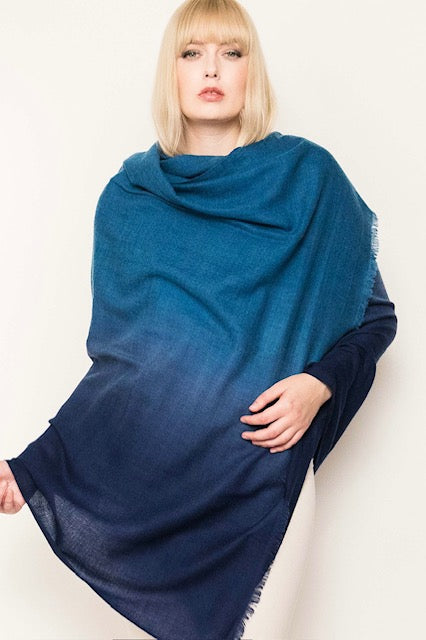 Luxury Light Cashmere Two Tone Shawl.
