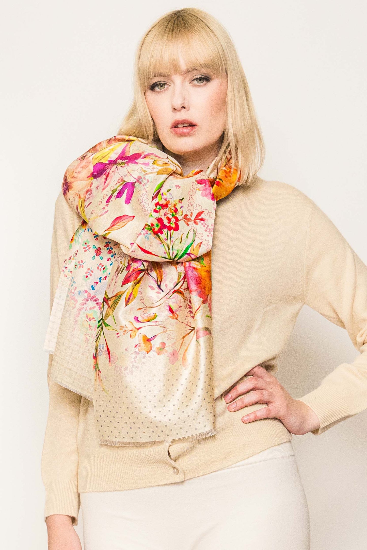 Light Printed Silk Scarves