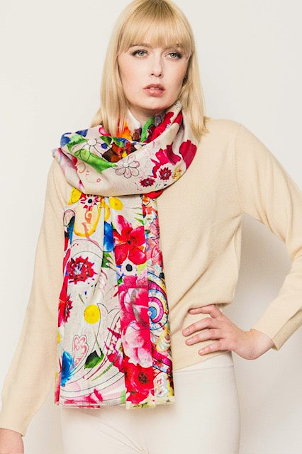 Light Printed Silk Scarves