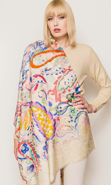 Light Printed Silk Scarves