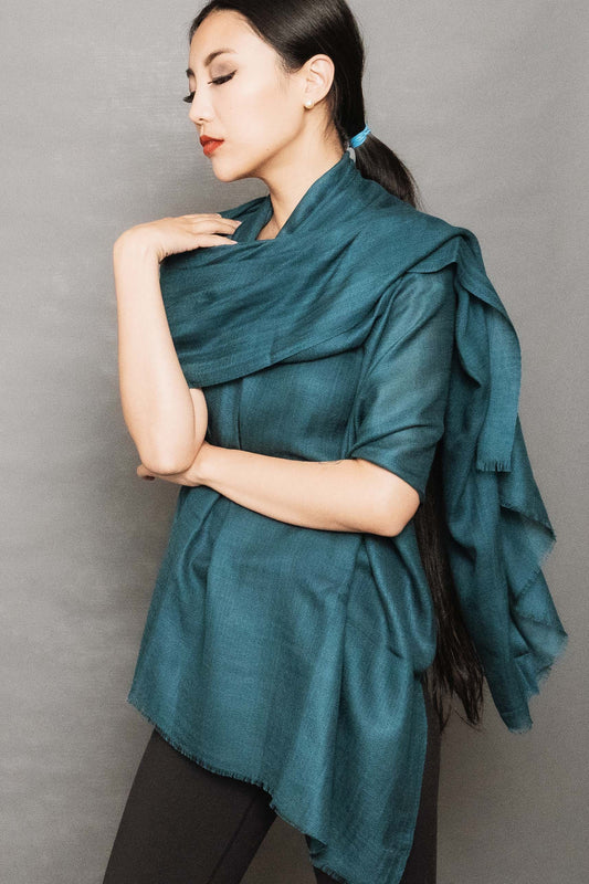 Cashmere featherweight shawl detail showing premium quality