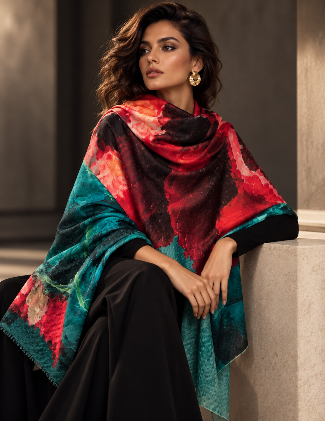 Handwoven cashmere shawl