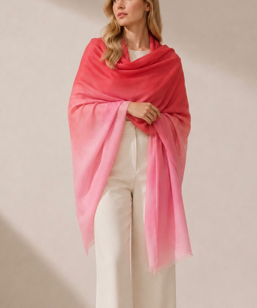 Cashmere two tone shawl