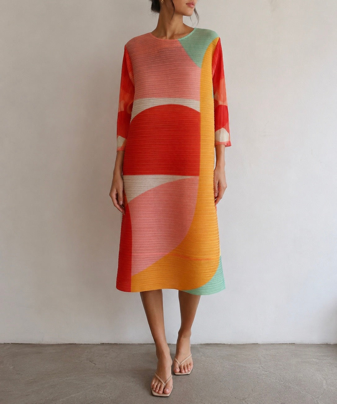 Colourful pleated dress