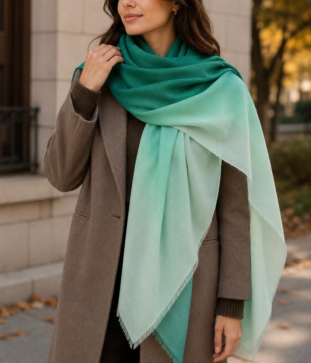 Blue cashmere shawl