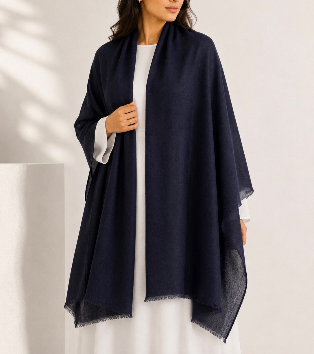 Navy cashmere shawl
