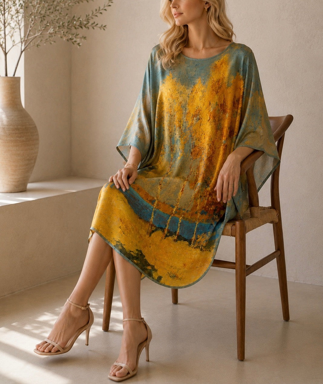 Silk tunic loose fitting