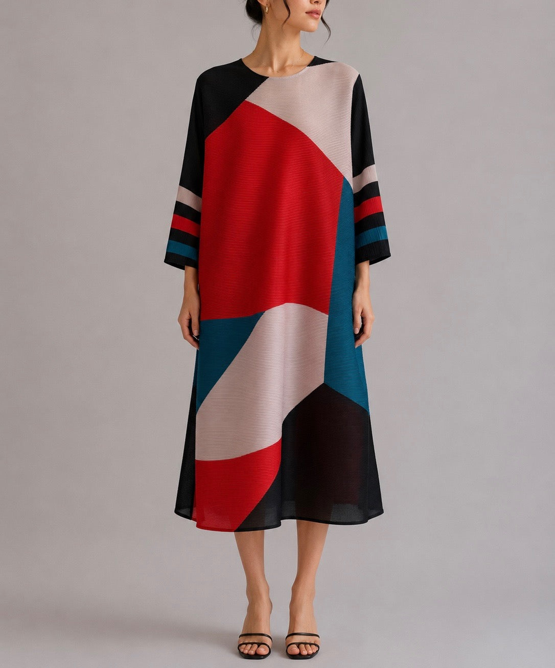 Colourful pleated dress