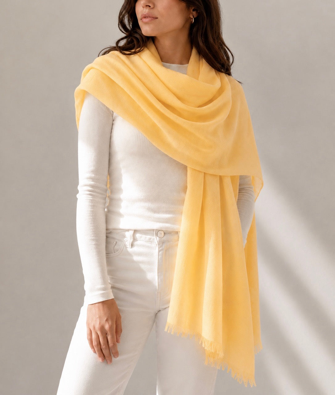 Yellow cashmere shawl