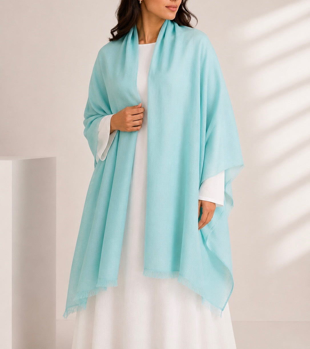 Blue cashmere shawl