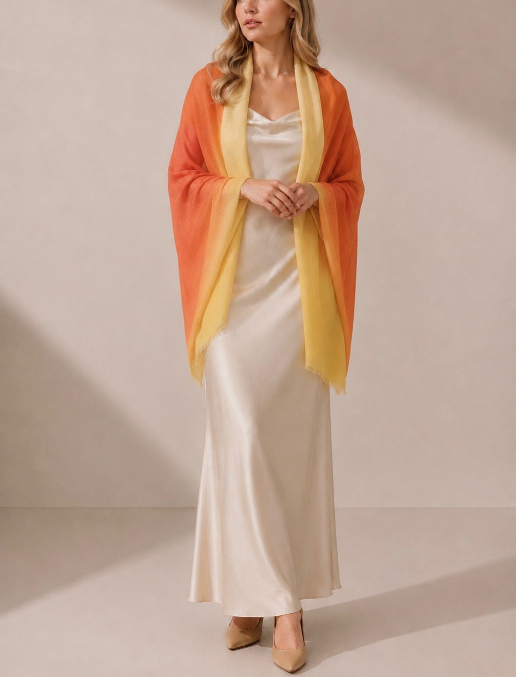 Cashmere shawl two tone