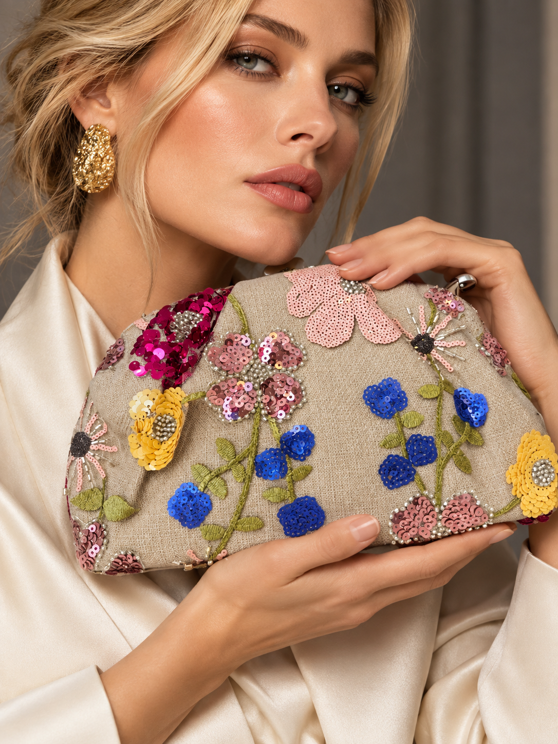 Pretty and feminine a beautiful floral clutch