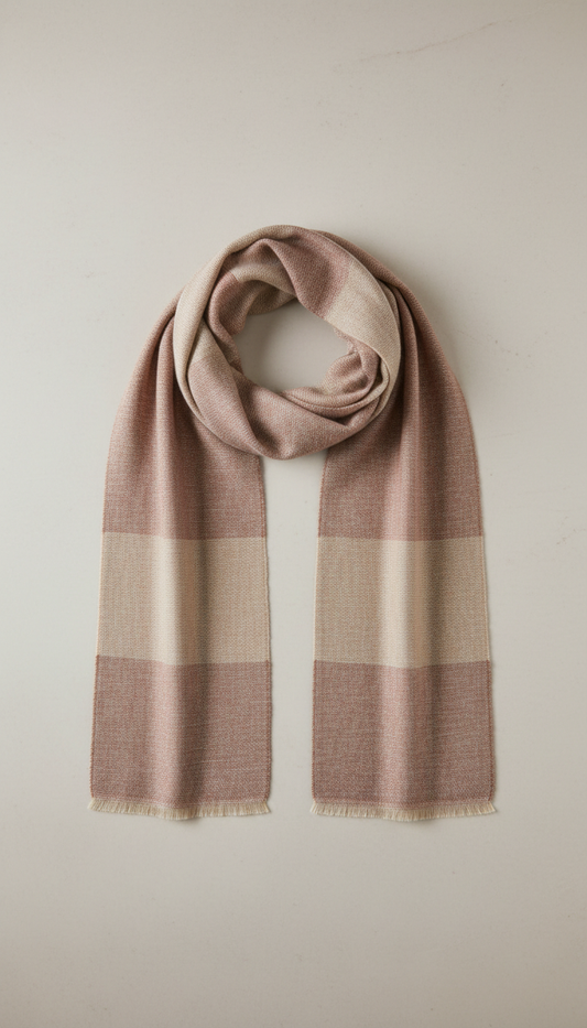 Handwoven Cashmere Shawl with Fringe Edge