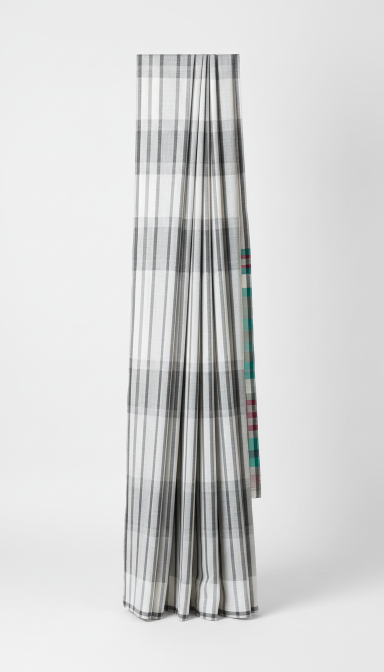Paperwhite Stripe Hand-loomed Saree