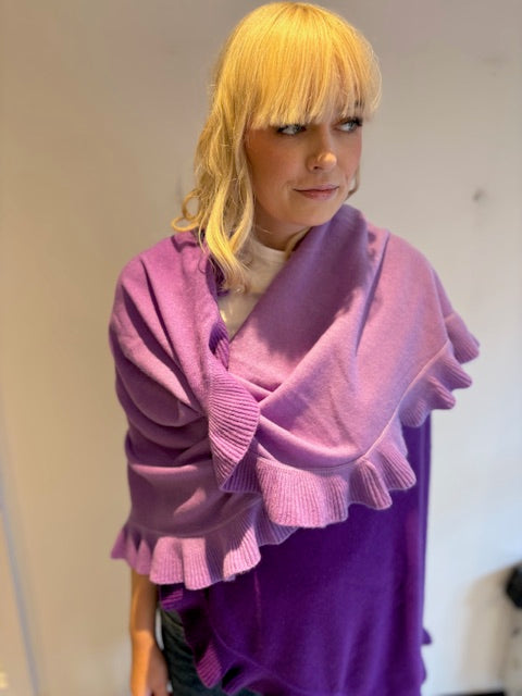Cashmere Ruffled Shawl.
