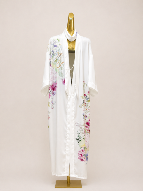 Floral White Dressing Gown