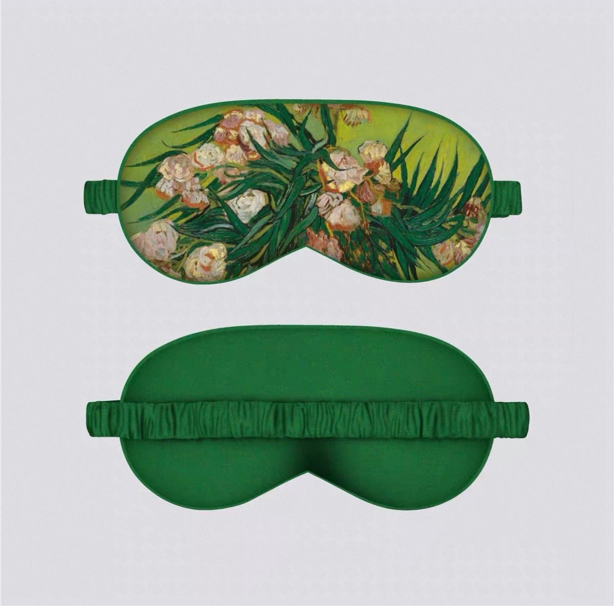 Green Floral Silk Sleep Mask