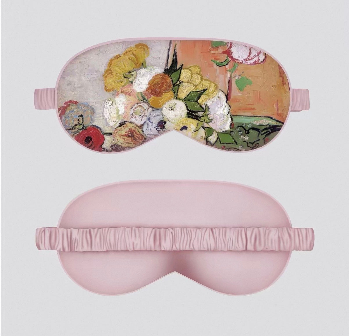 PInk floral silk sleep mask