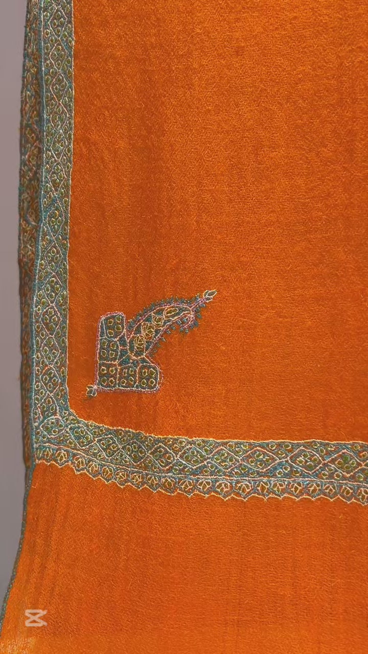 Hand woven embroidered shawl