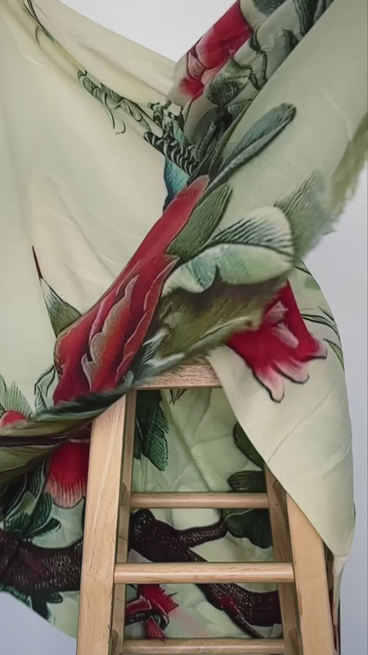 Luxury Light Cashmere Printed Shawl.