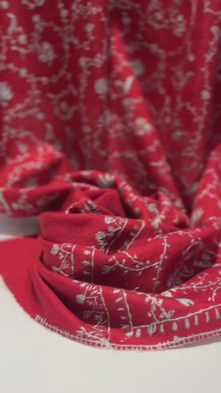 Hand embroidered Kashmiri shawl