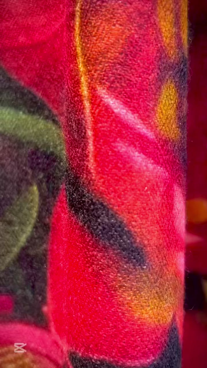 Luxury cashmere floral shawl