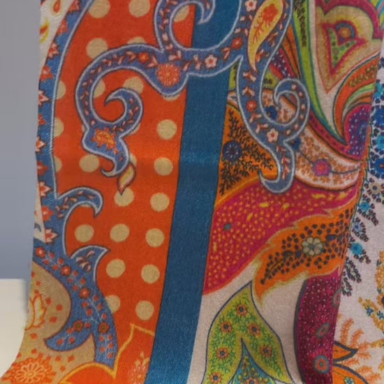 A colourful paisley shawl