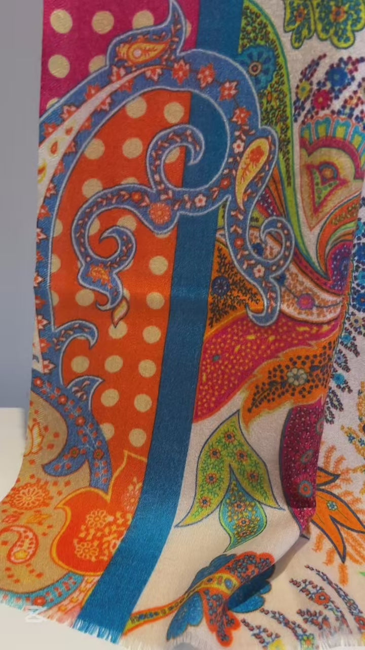 A colourful paisley shawl