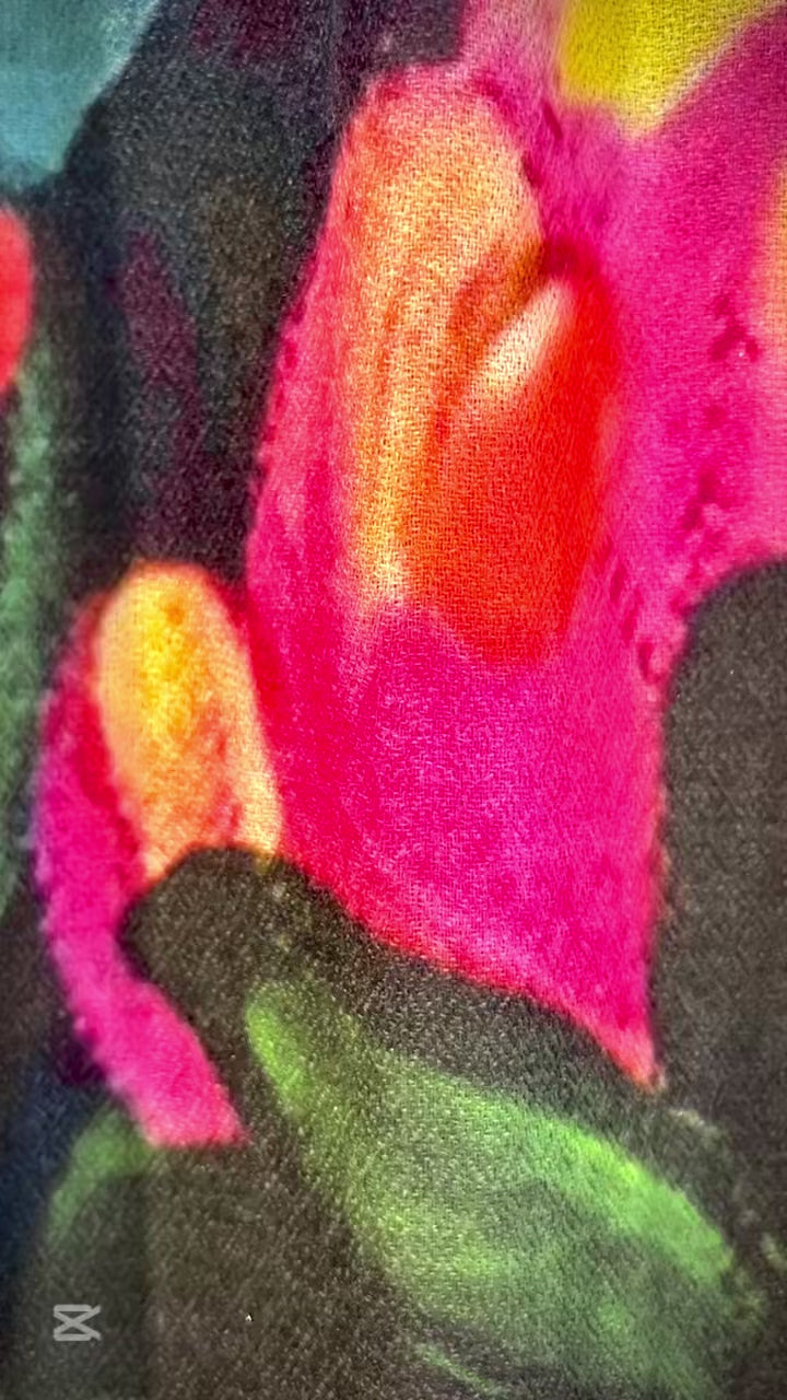 Floral cashmere shawl