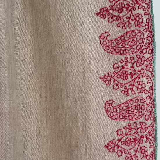 Hand embroidery on shawl