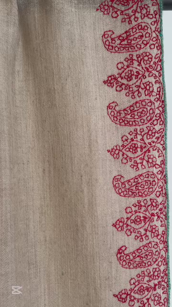 Hand embroidery on shawl