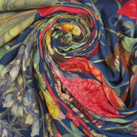 Square fine wool shawl detail - fine wool weave texture close-up