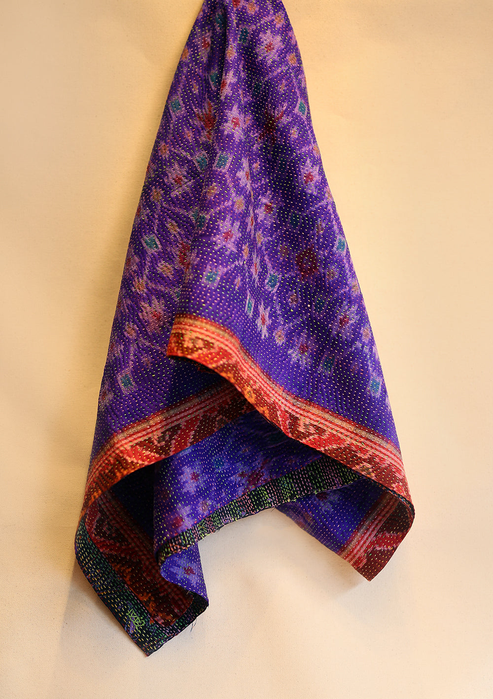 Hand Stitched Kantha Silk Scarf